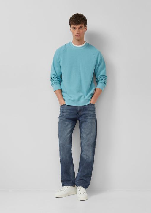 Produktbild s.Oliver Sweatshirt Strukturiertes Raglan-Sweatshirt aus reiner Baumwolle (M)