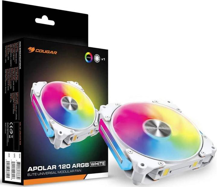 Produktbild Cougar Ventilateur de boitier Apolar RGB - 12cm (Blanc) (120 mm, 1 x)
