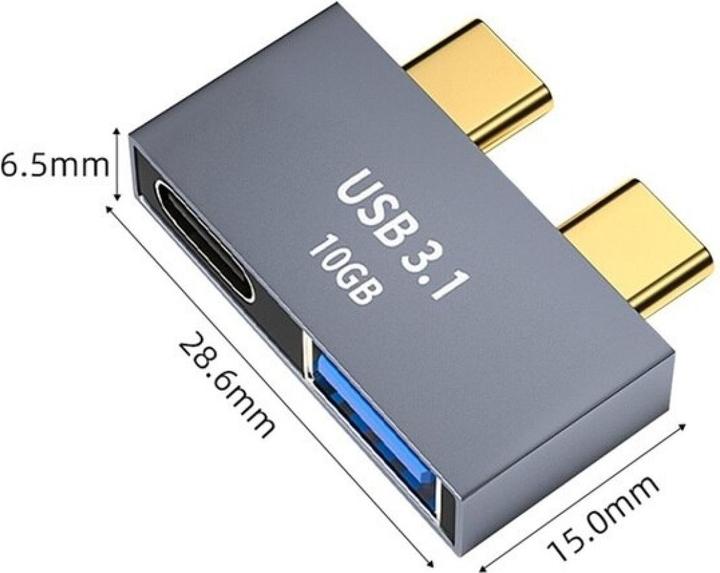Produktbild PowerGuard Doppel USB-C auf Dual USB-C / USB-A 3.1 Adapter für Apple MacBook (USB-C)