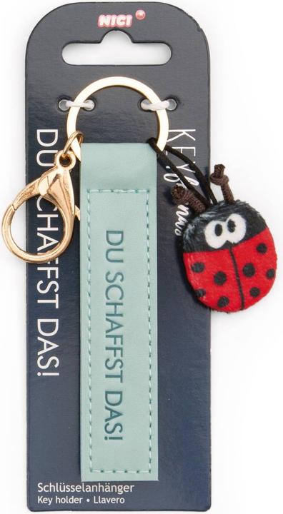 Image du produit Magni NICI Schlüsselanhänger Du schaffst das! Kunstlederband mit Marienkäfer türkis 10cm