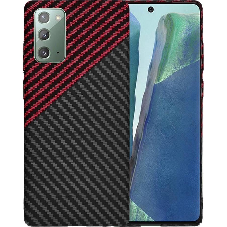 Techsuit - Carbonite FiberShell - Samsung Galaxy Note 20 4G / Note 20 5G - Red Vortex (Samsung Galaxy Note 20, Samsung Galaxy Note 20 5G), Cover smart