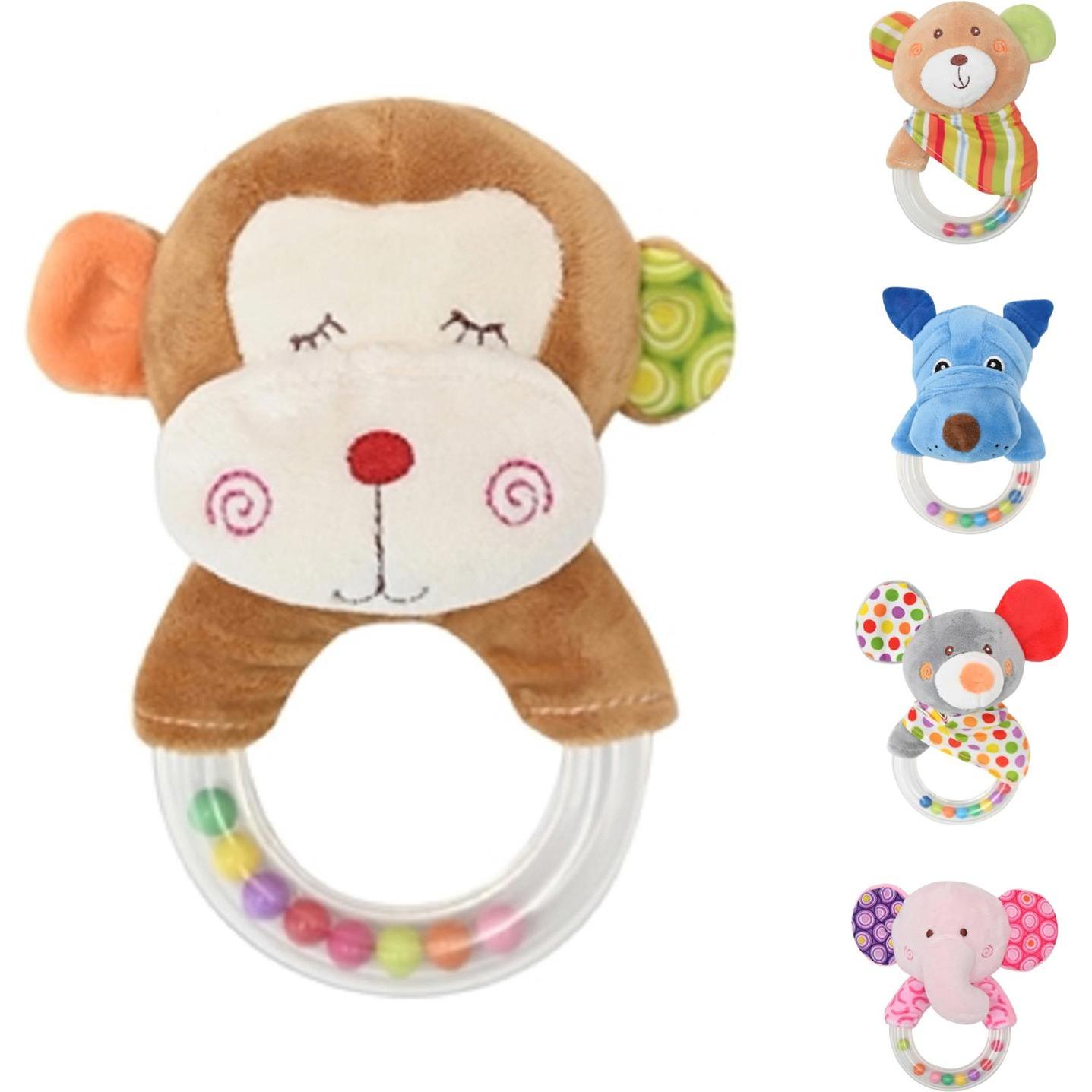 Lorelli, Kinderwagenspielzeug, Baby Plüschtier Rasselring 13 cm