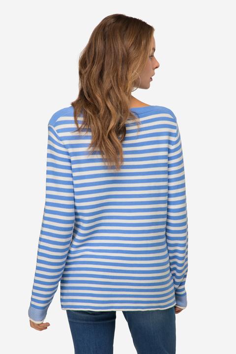 Image du produit Laurasøn Pullover, Feinstrick, Ringel, U-Boot-Ausschnitt, Langarm (M)