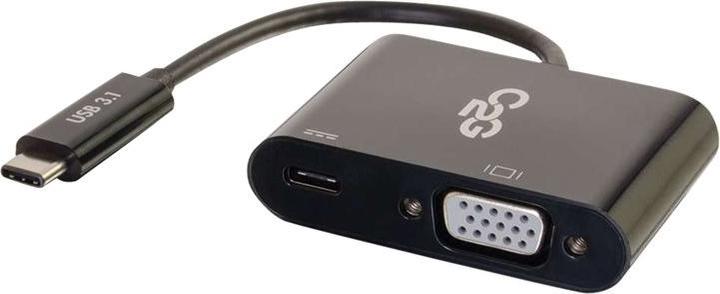 Image du produit C2G Adaptateur vidéo USB C vers VGA avec alimentation (Prise jack, USB-C)