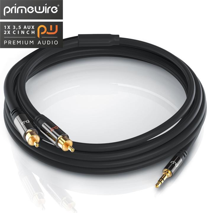Produktbild Primewire Cinch zu 3,5mm Klinke Audio Kabel, Cinchkabel, RCA, AUX, Stereo HiFi Adapter mehrfach geschirmt (7.50 m, Cinch, 3.5mm Klinke (AUX))