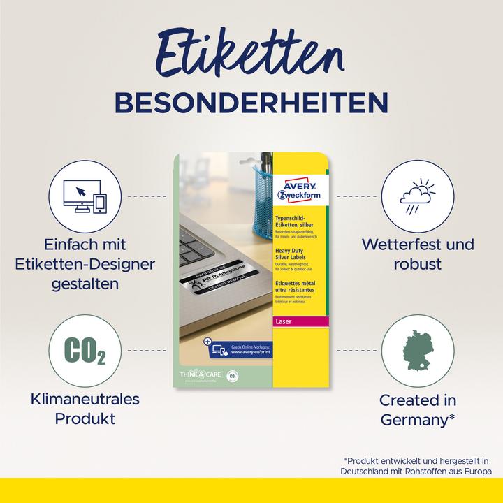 Produktbild Avery Typenschild