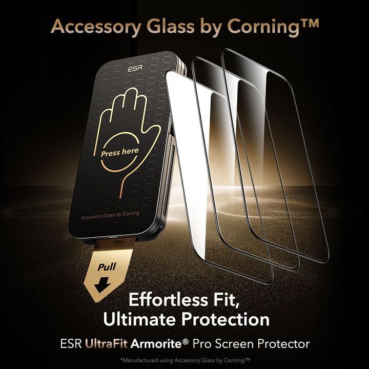 Image du produit ESR UltraFit Armorite Pro Screen Protector, for iPhone 17/16 Pro (1 pièce(s), Apple iPhone 17, Apple iPhone 16 Pro)