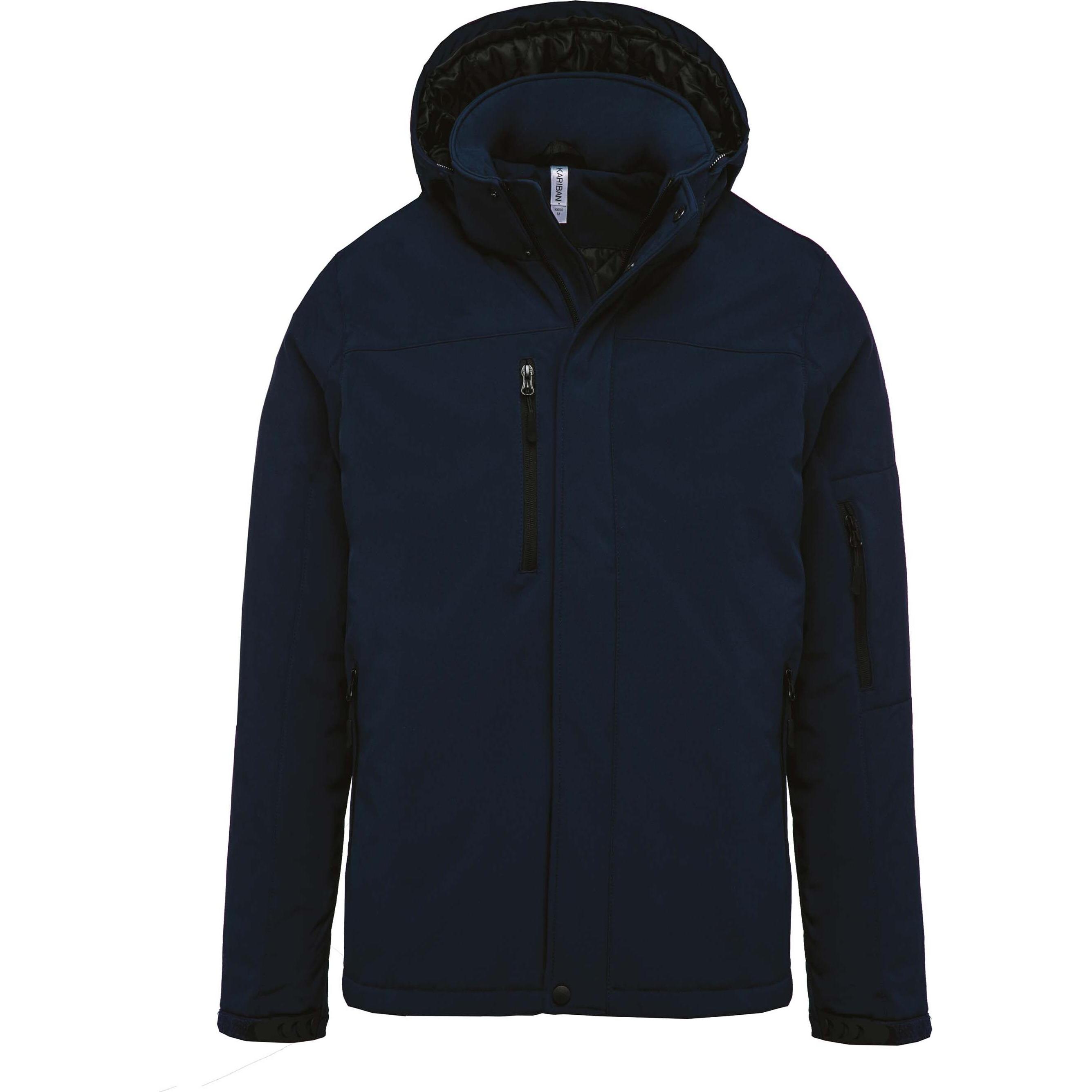 Kariban, Herren, Jacke, Softshell doublée capuche (XL), Schwarz, XL