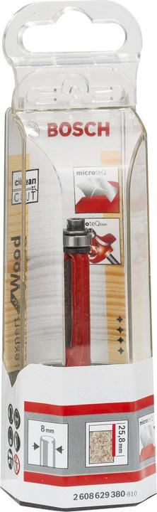Produktbild Bosch Professional Zubehör Bündigfräser Expert for Wood Laminate, 8 mm, D1 9,5 mm, L 25,8 mm, G 71,5 mm