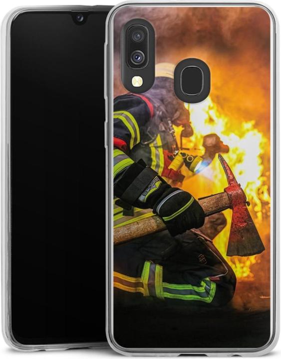 DeinDesign Slim Case fr Samsung Galaxy A40 Silikon Hlle Ultra Dnn  Handyhlle Feuer Feuerwehr Lebensretter