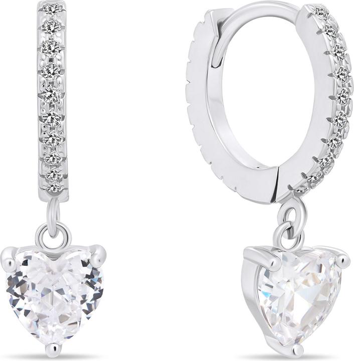 Immagine prodotto Brilio Argento - Delicati orecchini a cerchio in argento con cuori EA635W
