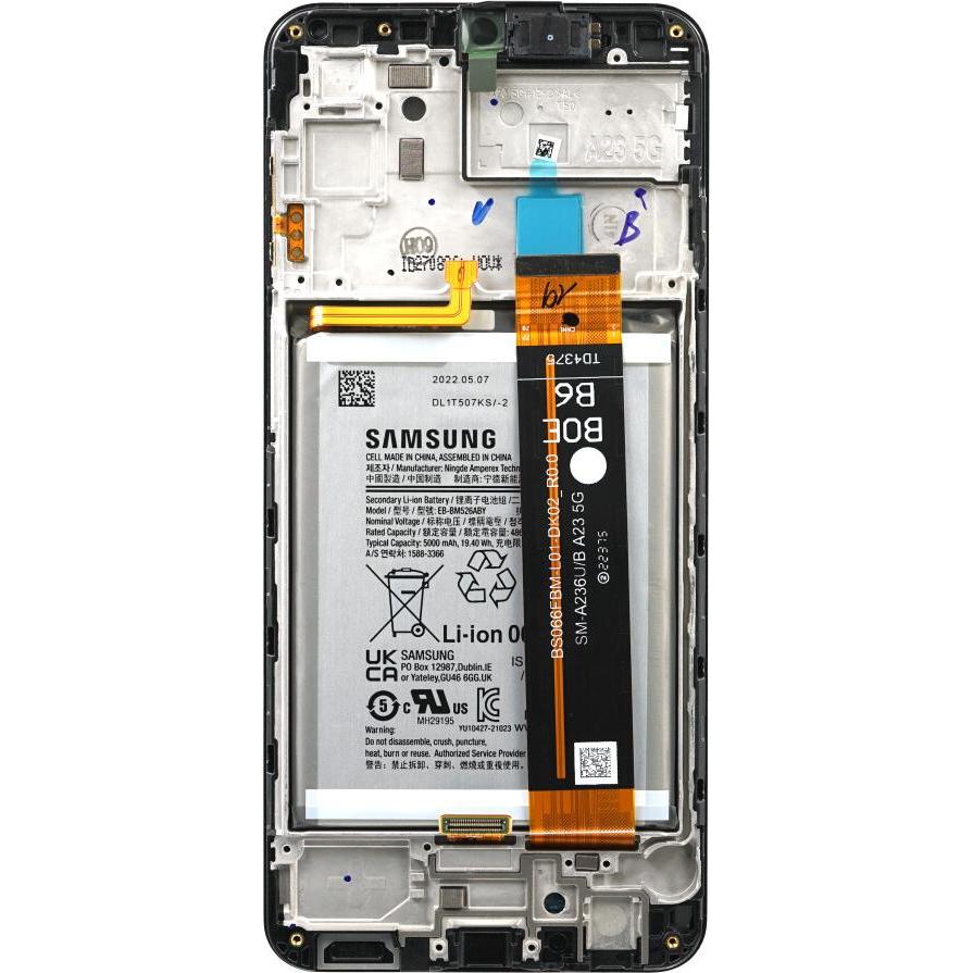 Thumbnail - Samsung Display + Rahmen + Akku A236 Galaxy A23 5G GH82-29736A (Akku, Galaxy A23 5G), Mobilgerät Ersatzteile, Schwarz
