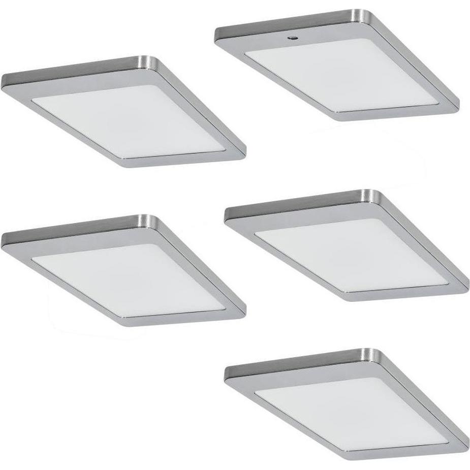Brinkdöpke, Zubehör Elektroinstallation, LED Küchen Unterbauleuchte Kyra 5 x 4,8 W warmweiss Edelstahloptik Dimmer Fläch...