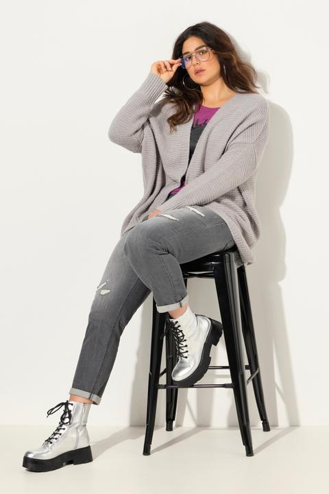 Immagine prodotto Ulla Popken Boyfriend jeans con effetto sdrucito, elasticizzazione e cinque tasche (52)