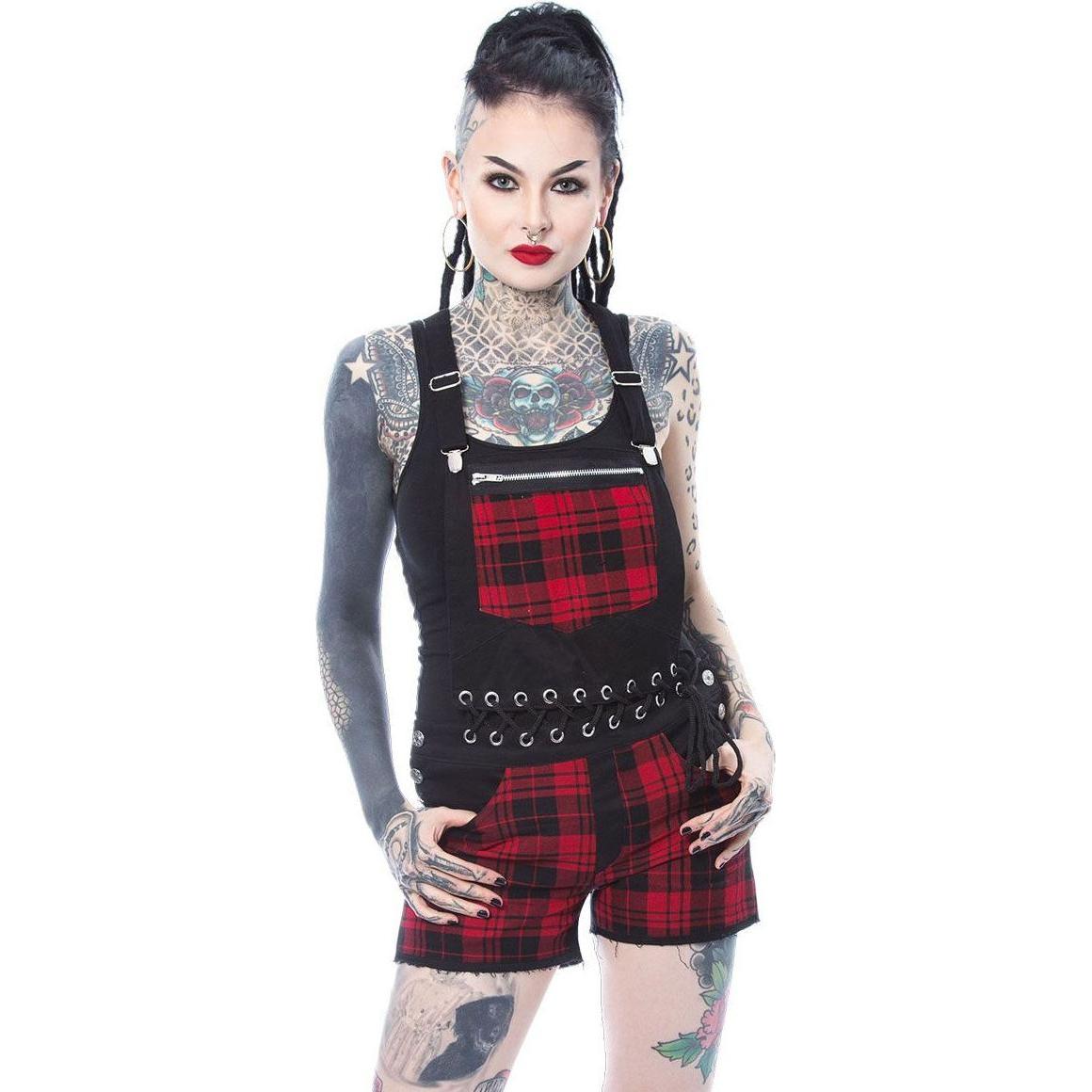 Heartless, Damen, Hosen, Sasha, Rot, Silber, Schwarz, (XXL)