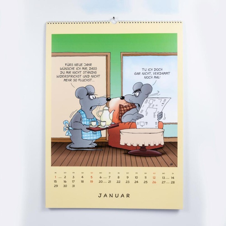 Actual product image Uli Stein Tierisch grosser Kalender 2025: monthly calendar for the wall in large format (German)