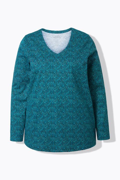 Actual product image Ulla Popken Dot Print Long Sleeve Tee (60)