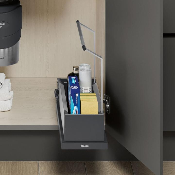 Produktbild Blanco Storage Caddy 20 | Kunststoff, Aluminium schwarzgrau | Komfortabler Zugriff dank des Griffs u