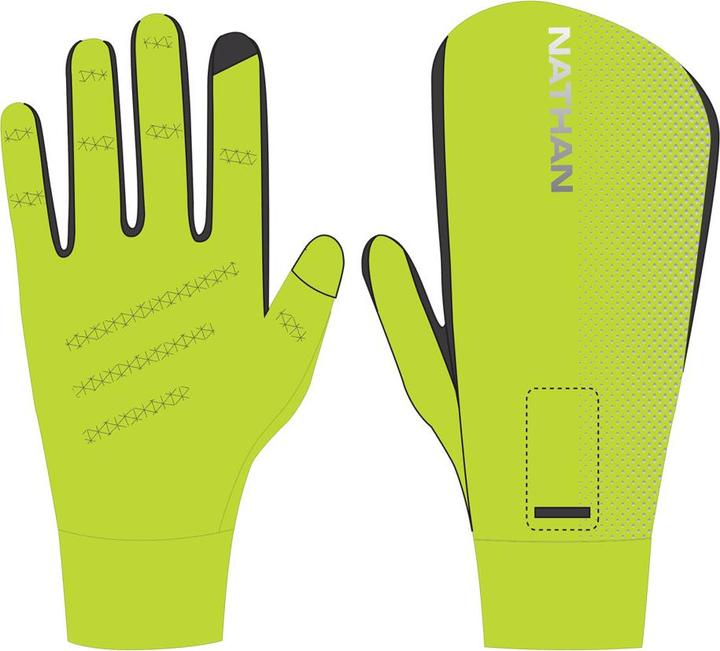Actual product image Nathan Hyper Night Reflective Convertible Mitt Glove running gloves (S)