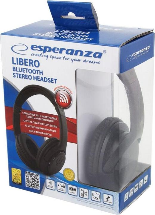 Actual product image Esperanza Libero EH163K (No noise cancellation, 4 h, Cable, Wireless)