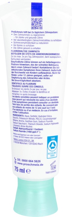 Image du produit Sensodyne Proschmelz Zahnpasta (75 ml)