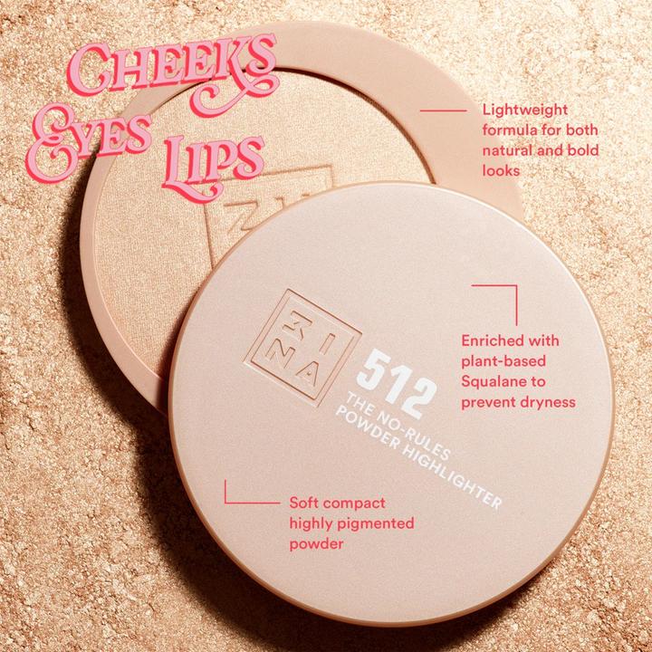Actual product image 3INA The No-Rules Powder (mother-of-pearl gold)