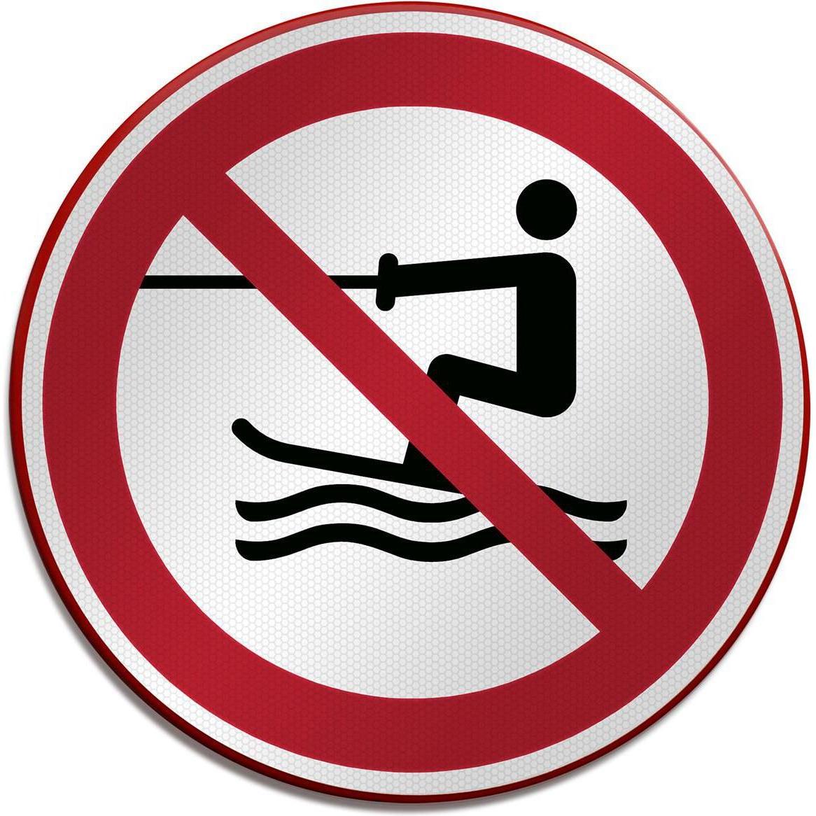 Brady, Etiketten, P/P058/NT/RFLBD-DIA400-1, ISO Sicherheitsschild - Keine Wasseraktivität durch Ziehen, Alumin