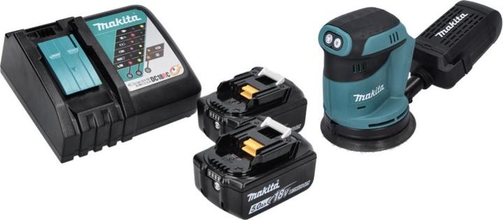 Produktbild Makita DBO 180 RT Akku Exzenterschleifer 18 V 125 mm + 2x Akku 5,0 Ah + Ladegerät (Exzenterschleifer)