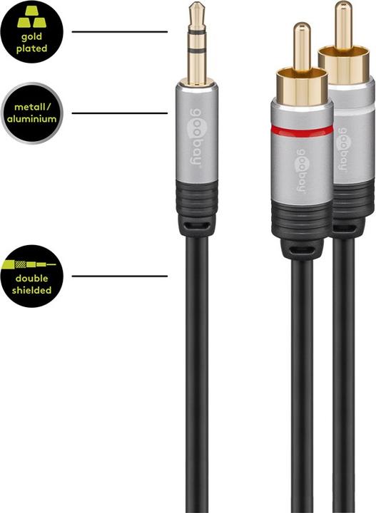 Immagine prodotto Goobay Jack da 3,5 mm - Cinch (1.50 m, Connettore da 3,5 mm (AUX), Cinch)