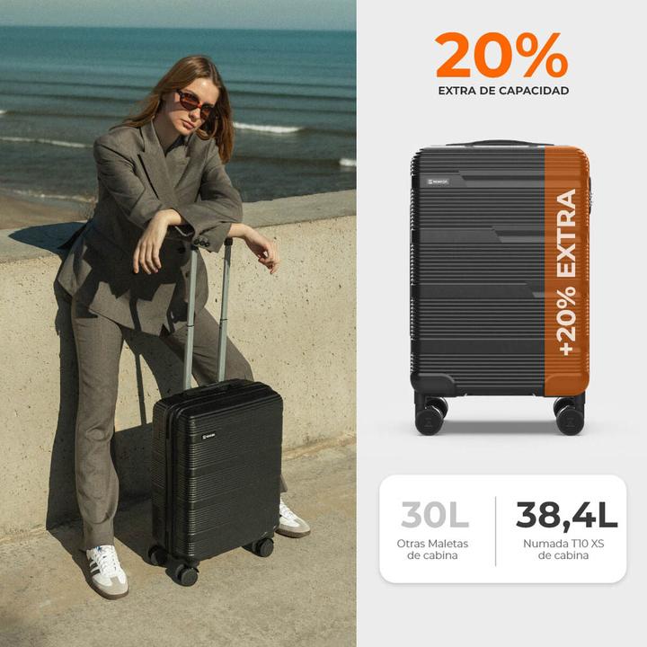 Image du produit Numada Black plane suitcase,55 x 20 x 40 cm (38.40 l)