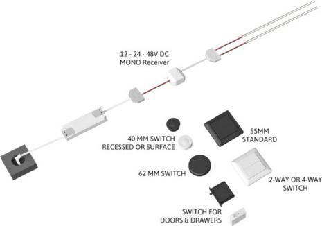 Produktbild OK-Line Aufbauschalter Piezo 12/24 V