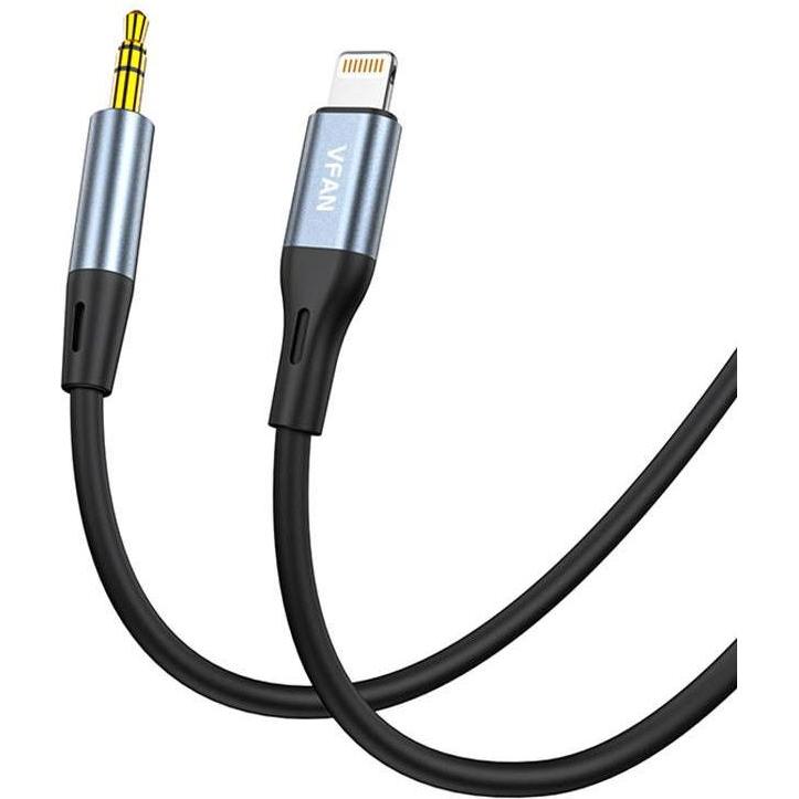 Thumbnail - Vipfan L05 Lightning to mini jack 3.5mm AUX cable, 1m (gray) (1 m, Lightning), Audio Kabel