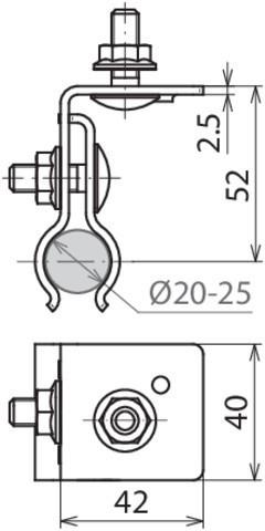 Productafbeelding Dehn Beugel voor metalen dak met staande naad 123040 (Multischakelaar)