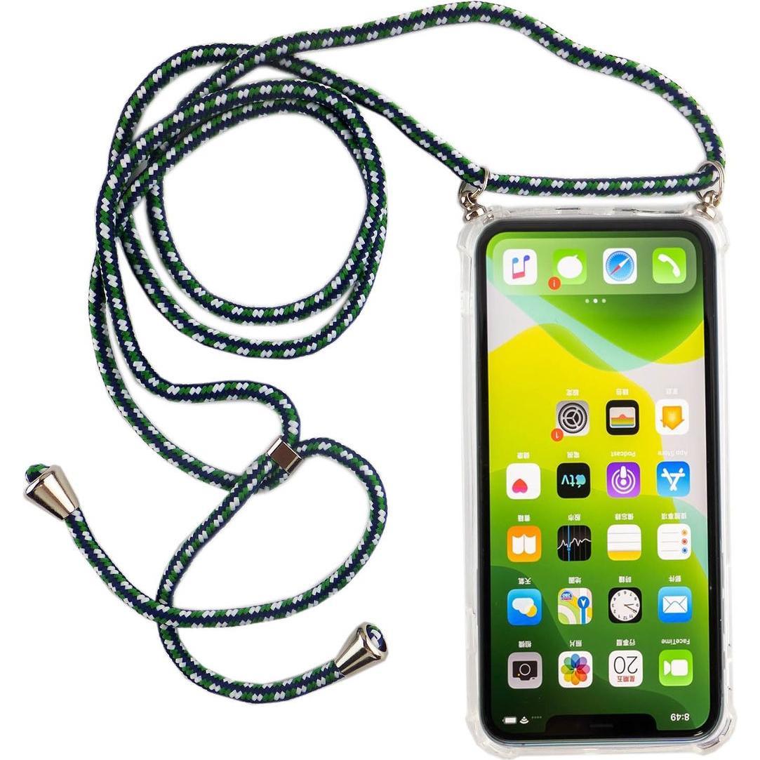 König Design Apple iPhone 11 Pro Handykette Hülle mit Band Case zum umhängen mit Kordel Grün, Handykette, Transparent