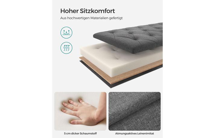 Produktbild Songmics Sitztruhe Ottomane mit Stauraum 110 x 40 cm (110 cm)
