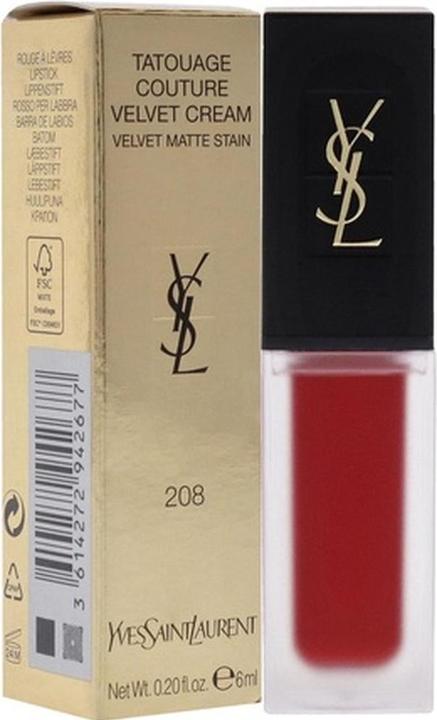 Actual product image Yves Saint Laurent Tatouage Couture Velvet Cream Rouge Faction 208 (208 Rouge Faction)