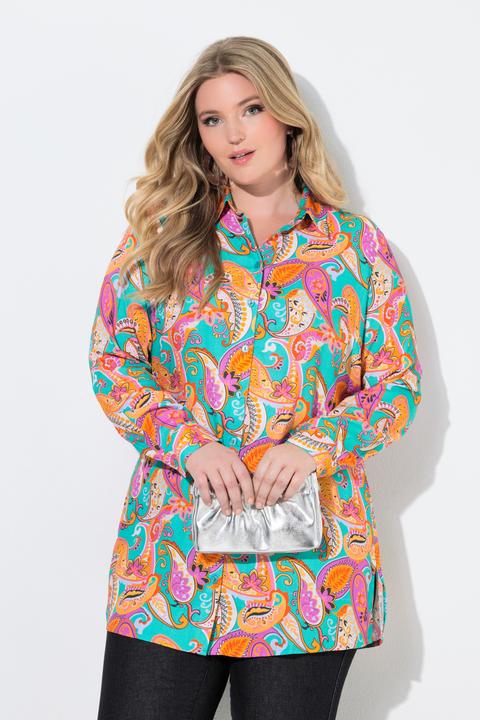 Immagine prodotto Miamoda Blusa lunga con Paisley, colletto da camicia e maniche lunghe (52)