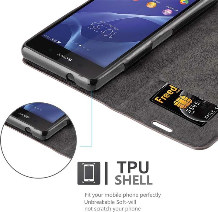 Actual product image Cadorabo Book Invisible Magnet Cover (Sony Xperia Z2 Compact)