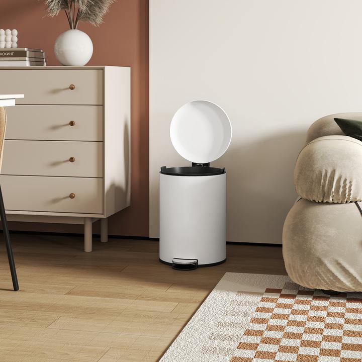 Immagine prodotto Homcom Mülleimer Metall, Kunststoff Cremeweiss (20 l)