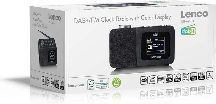 Immagine prodotto Lenco CR-625BK (DAB, DAB, FM, Radio frequenza (RF))