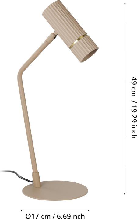 Image du produit EGLO Lampe de table LED Caminia sable 5W 3000K (345 lm, GU10)
