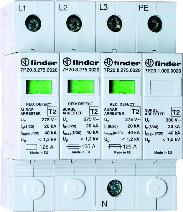 Actual product image Finder SPD type 2, 3-phase, varistors + spark gap