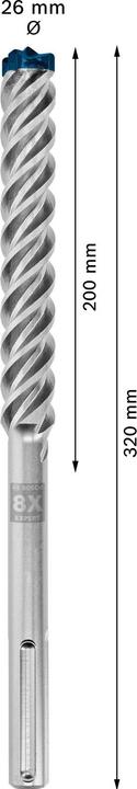 Produktbild Bosch Professional Zubehör EXPERT SDS max-8X Hammerbohrer, 26 x 200 x 320 mm (26, 26 mm)