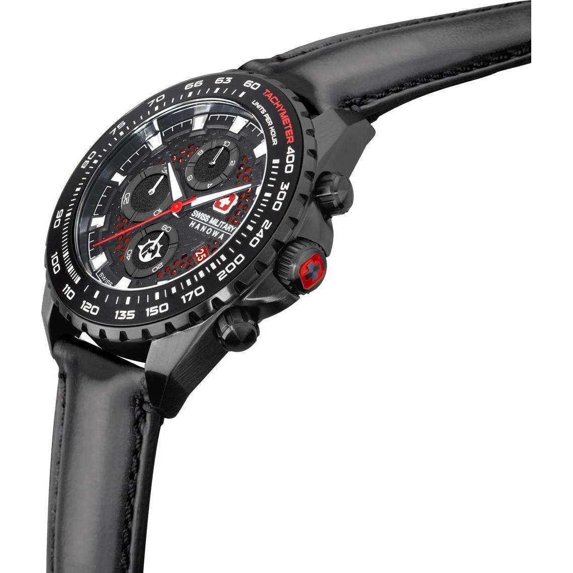 Thumbnail - Swiss Military Hanowa, Armbanduhr, Iguana, Schwarz, (Chronograph, 44 mm)