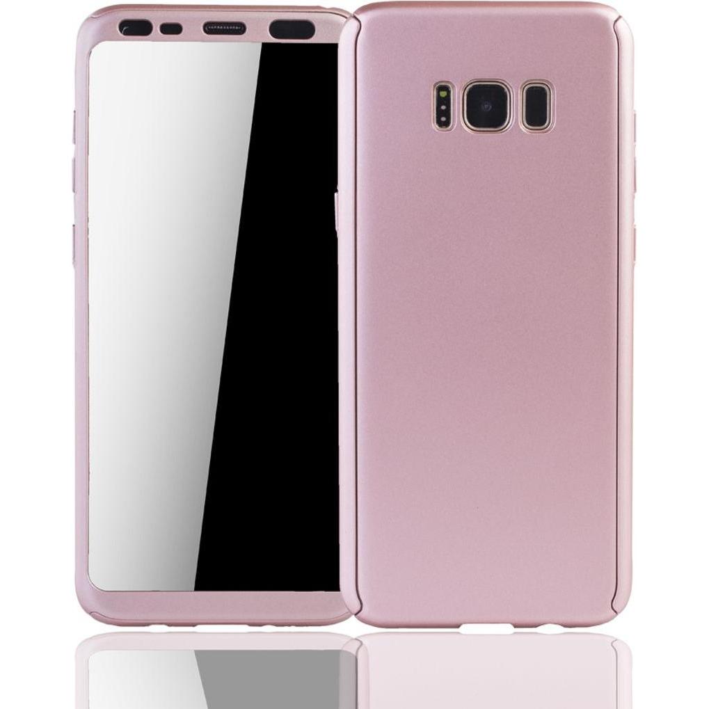 König Design Hülle Handy Schutz für Samsung Galaxy S8 Full Case Cover Displayschutz 360 Rosa (Samsung Galaxy S8+), Smart...
