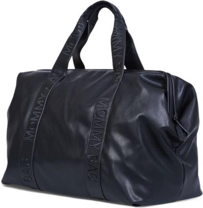 Childhome Wickeltasche Mommy Bag Signatur Leder schwarz