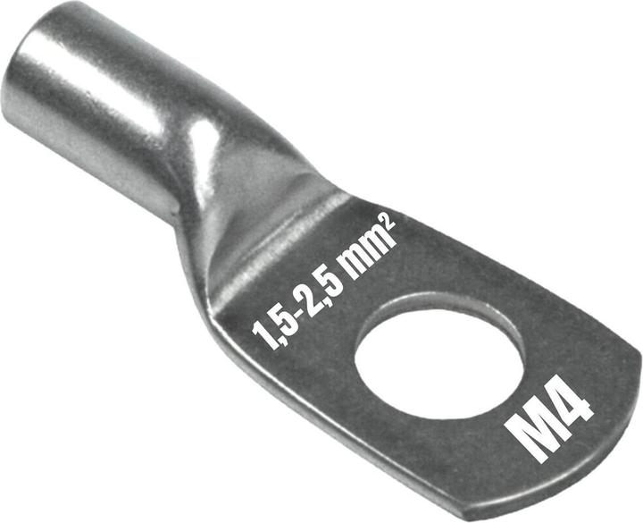 Kalitec 10 Stück NR2-M4 Rohrkabelschuh Reinnickel 1,5-2,5mm² M4 I für sehr hohe Temperaturen bis zu