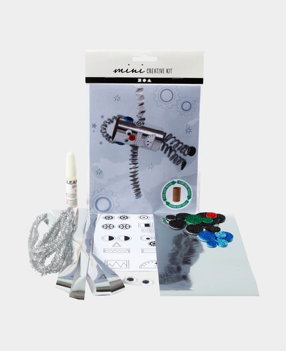 Produktbild Creativ Company Bastelset Mini WC-Papier-Rollen-Roboter 7-teilig, Silber