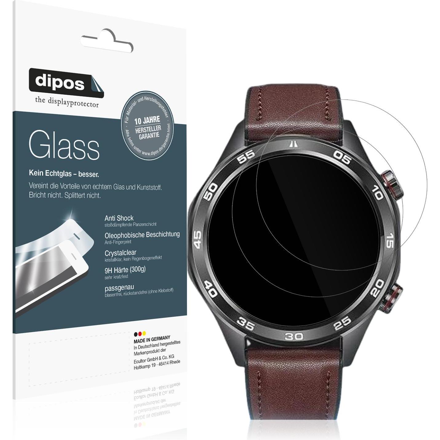 Dipos Anti-Shock Displayschutz 9H, Smartwatch Schutzfolie, Transparent