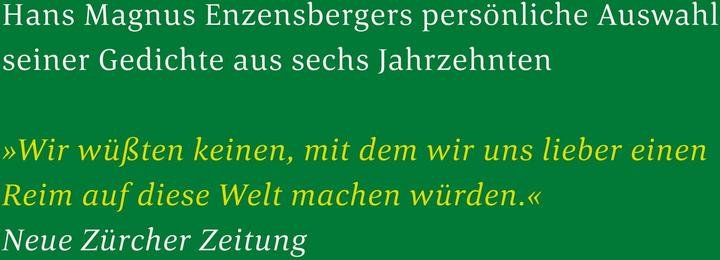 Produktbild Gedichte 1950-2010 (Deutsch, Hans Magnus Enzensberger, 2010)